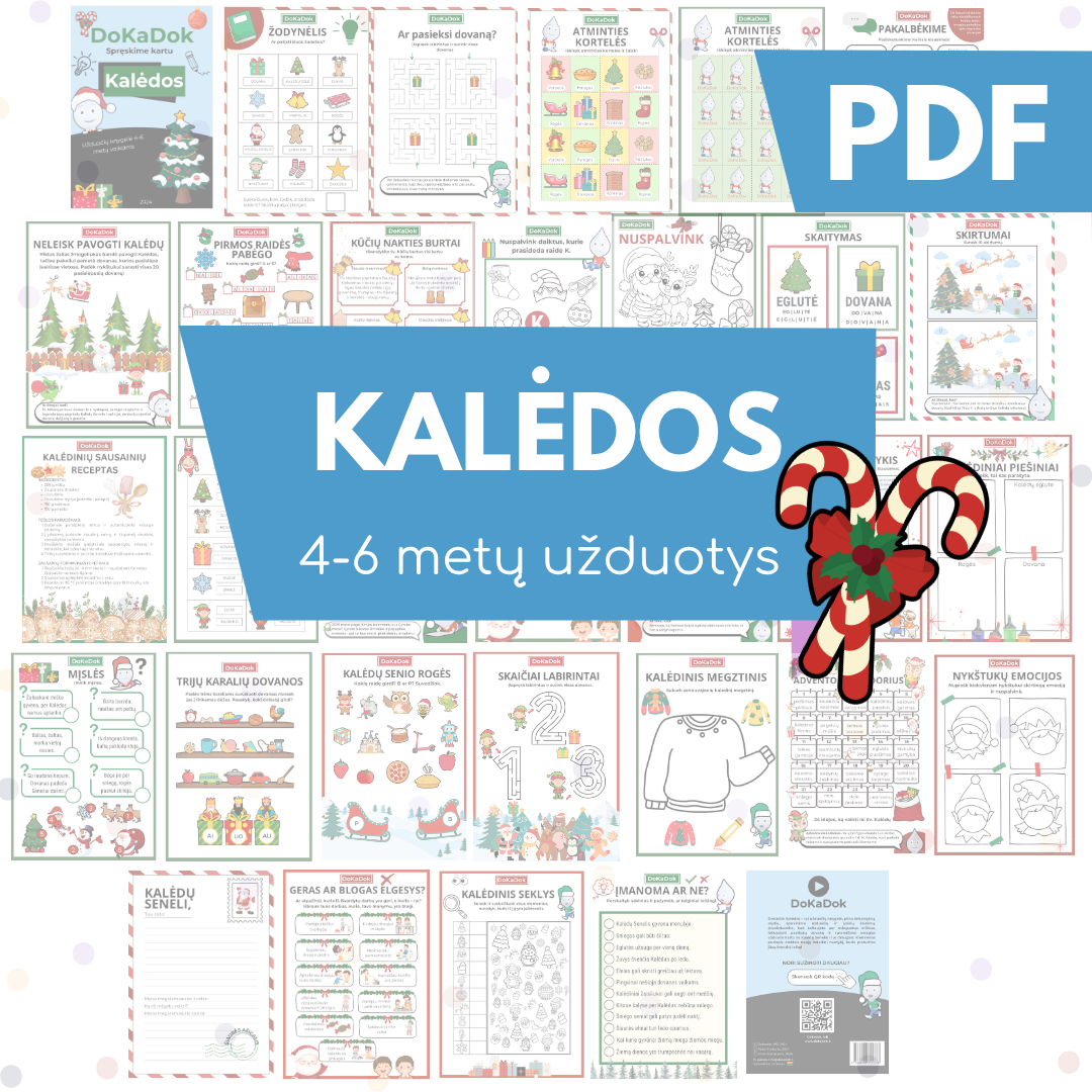 "Kalėdos" 4-6 metų vaikams (PDF)