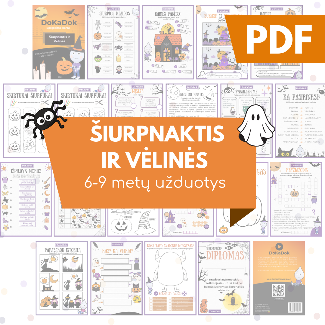 "Šiurpnaktis ir Vėlinės" 6-9 metų vaikams (PDF)