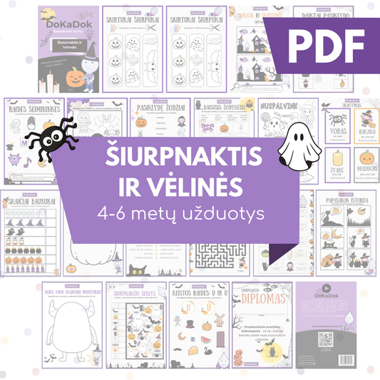 "Šiurpnaktis ir Vėlinės" 4-6 metų vaikams (PDF)