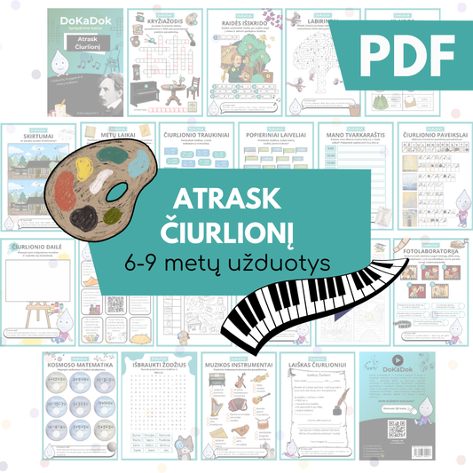 "Atrask Čiurlionį" 6-9 metų vaikams (PDF)