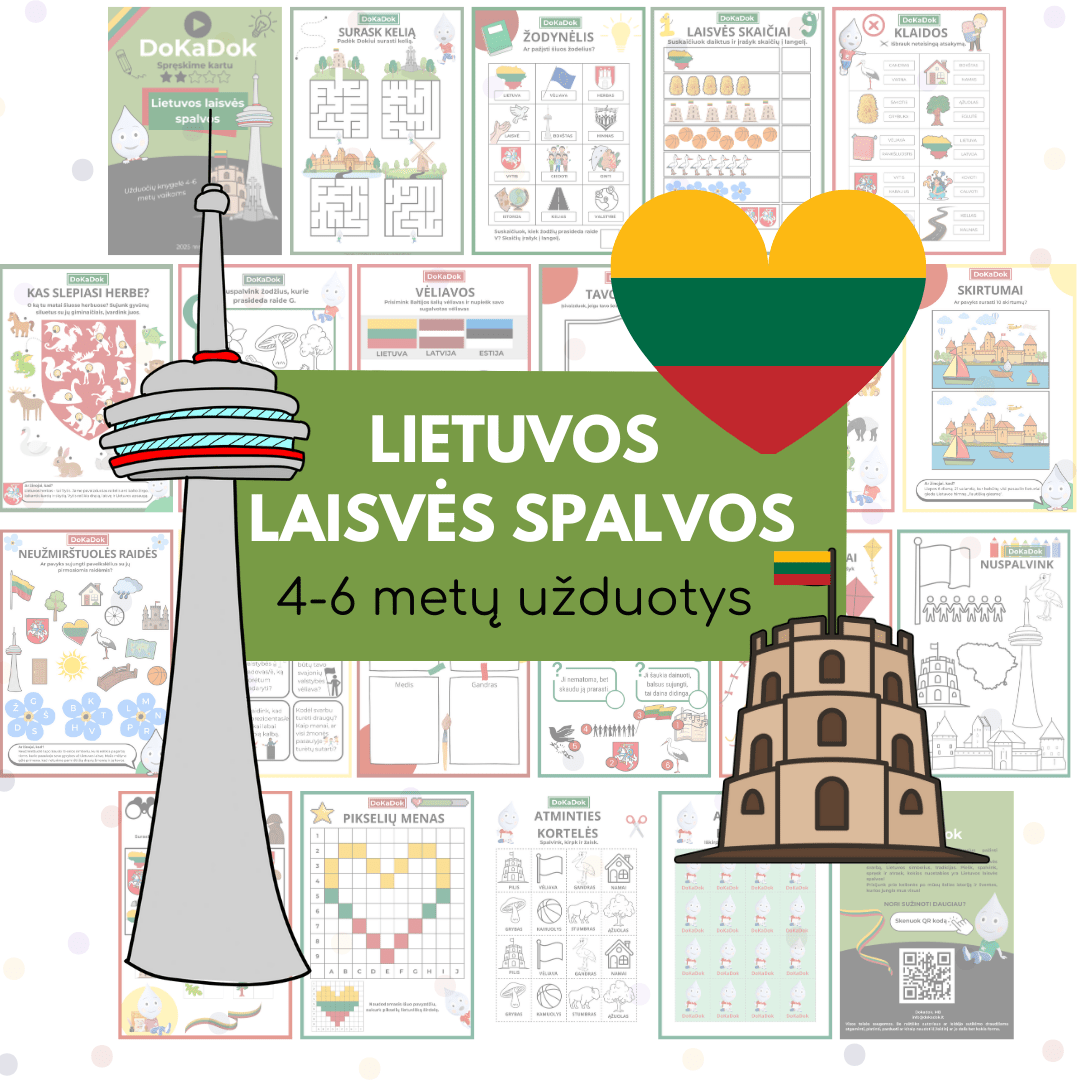 "Lietuvos laisvės spalvos" 4 - 6 metų vaikams - DOKADOK