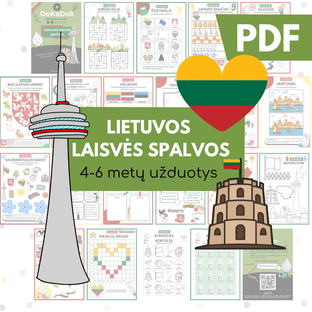 "Lietuvos laisvės spalvos" 4 - 6 metų vaikams (PDF) - DOKADOK