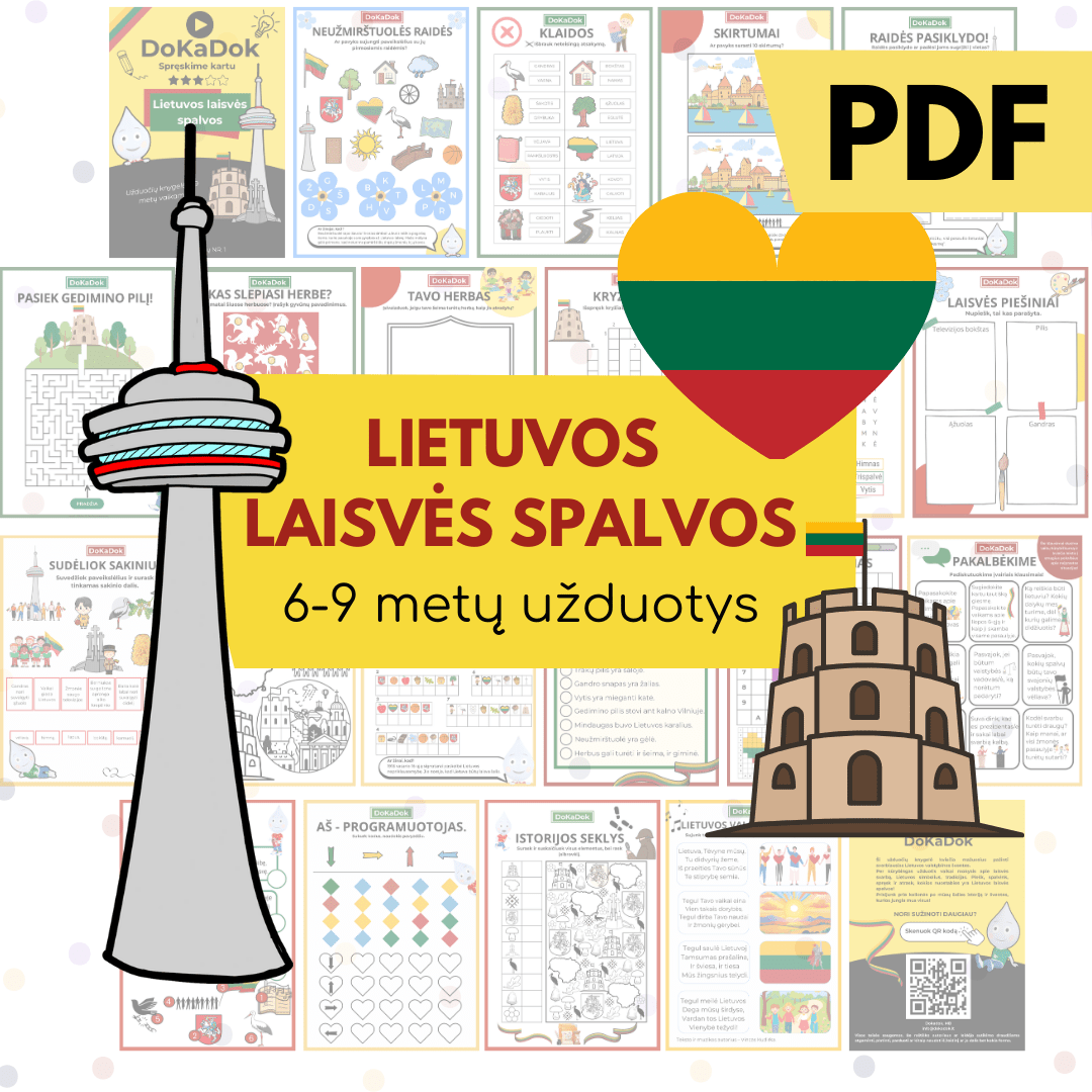 "Lietuvos laisvės spalvos" 6 - 9 metų vaikams (PDF) - DOKADOK