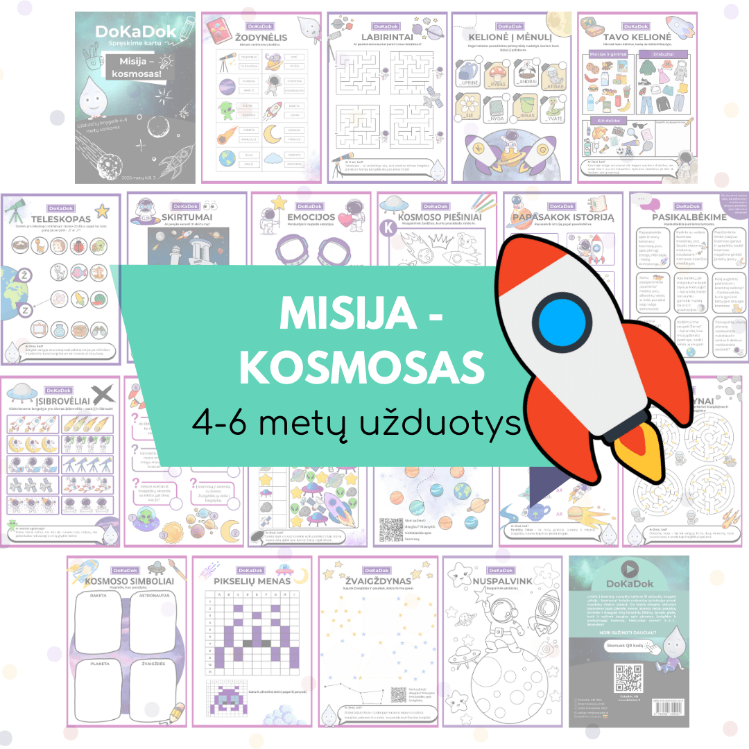 "Misija - kosmosas" 4 - 6 metų vaikams - DOKADOK