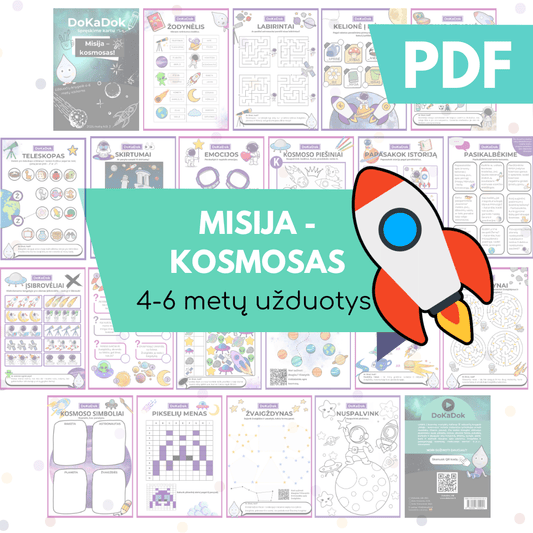 "Misija - kosmosas" 4 - 6 metų vaikams (PDF) - DOKADOK