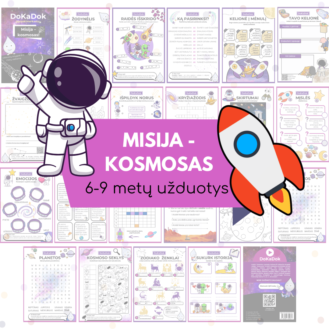 "Misija - kosmosas" 6 - 9 metų vaikams - DOKADOK