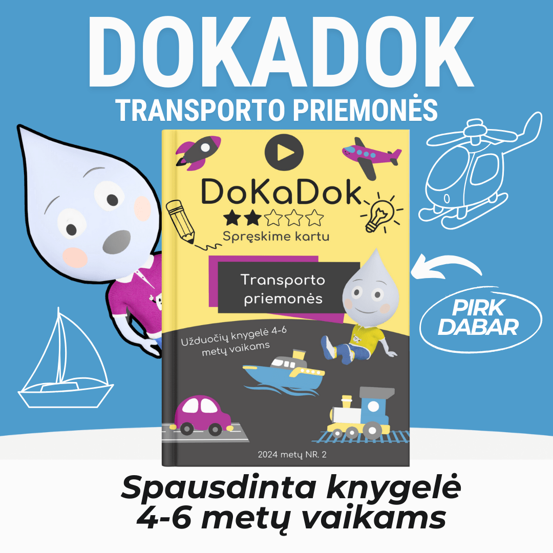 "Transporto priemonės" vaikams 4 - 6 metų - DOKADOK