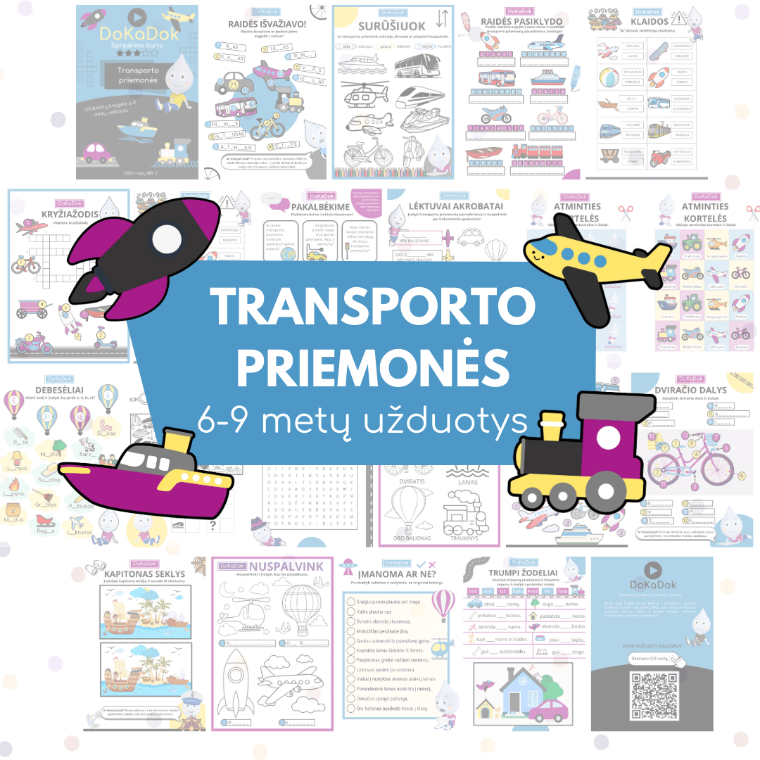 "Transporto priemonės" vaikams 6 - 9 metų - DOKADOK