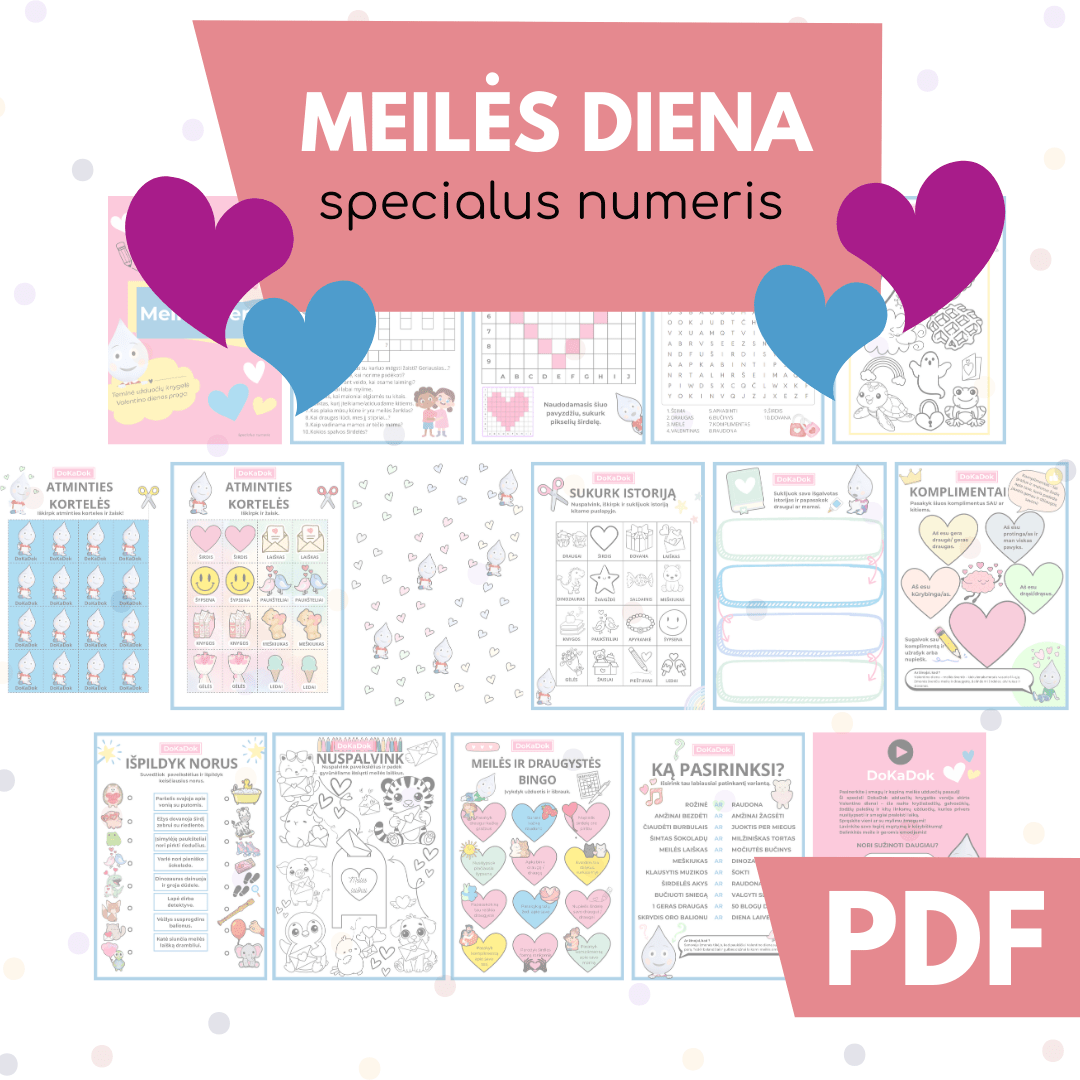 Užduočių knygelė vaikams "Meilės diena" (PDF) - DOKADOK