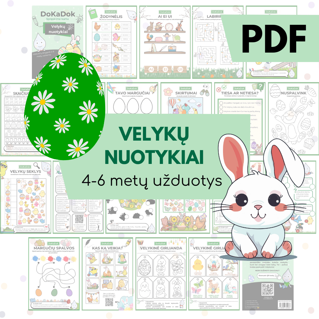 "Velykų nuotykiai" 4 - 6 metų vaikams (PDF) - DOKADOK