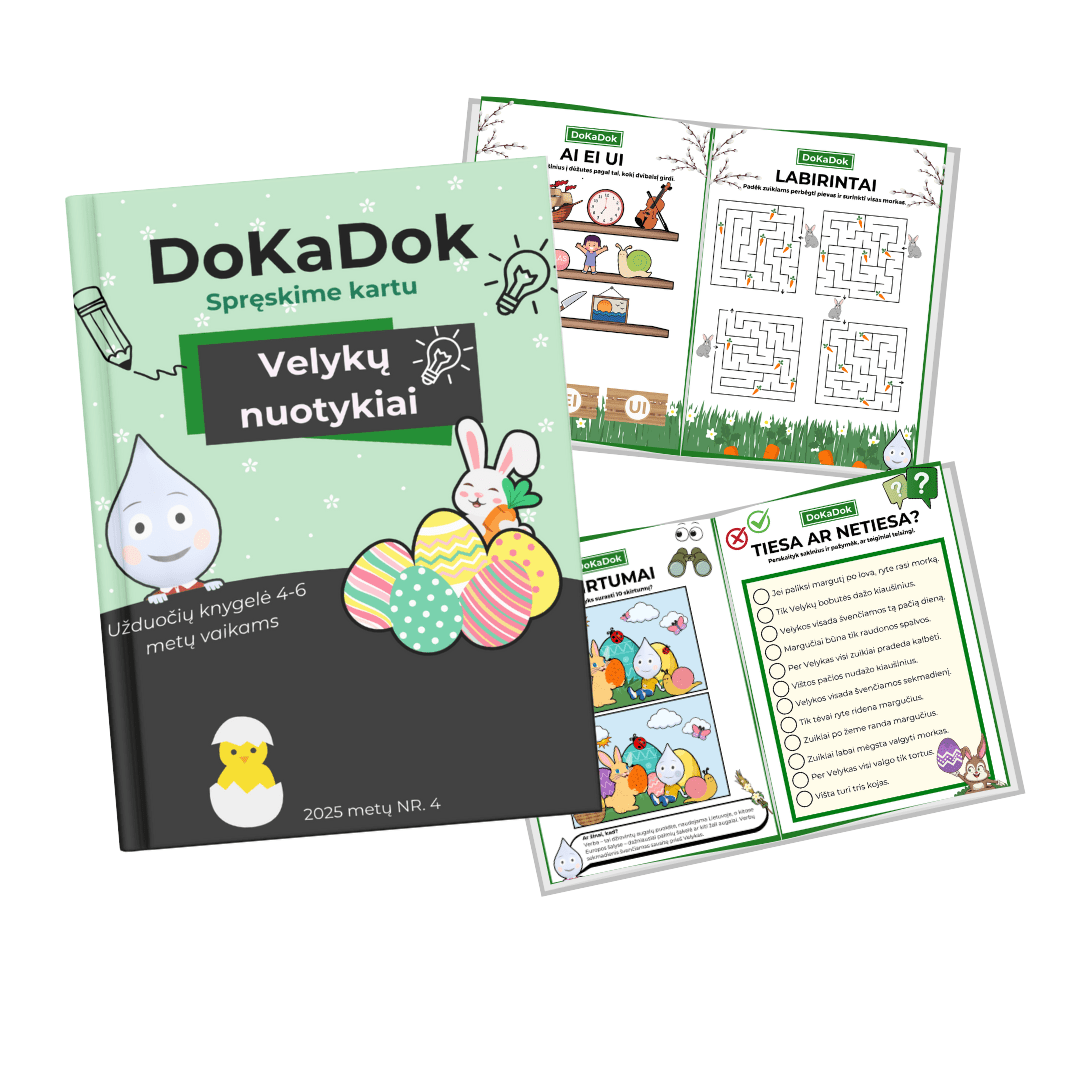 "Velykų nuotykiai" 4 - 6 metų vaikams (PDF) - DOKADOK