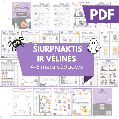 "Šiurpnaktis ir Vėlinės" 4-6 metų vaikams (PDF)