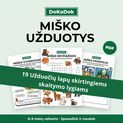 Miško užduotys 6-9 metų vaikams (PDF)