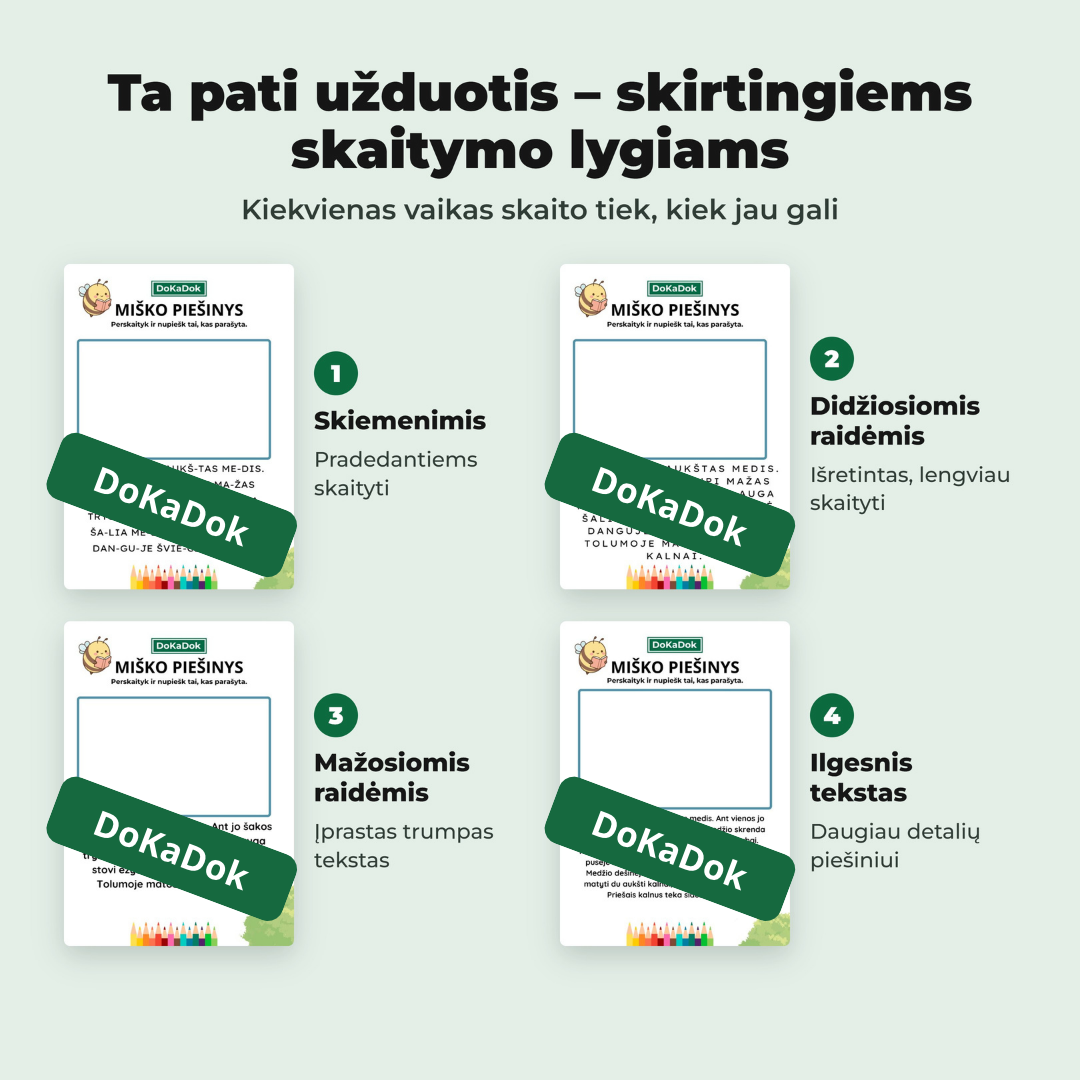Miško užduotys 6-9 metų vaikams (PDF)