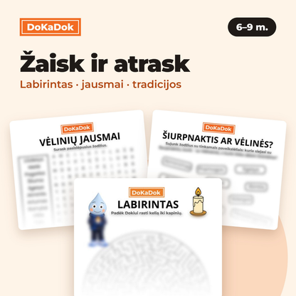 Vėlinių užduotys 6-9 metų vaikams