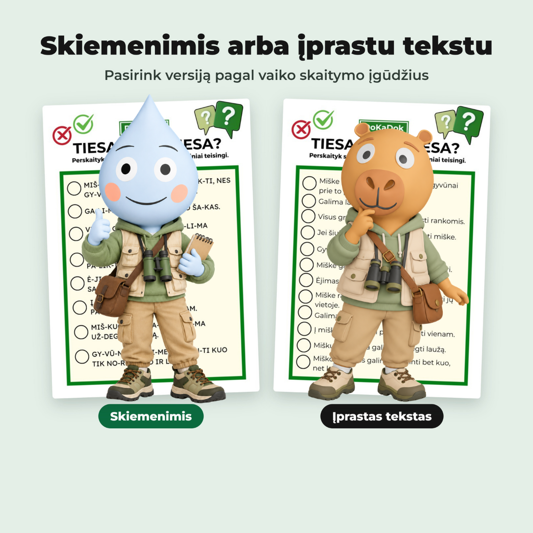 Miško užduotys 6-9 metų vaikams (PDF)