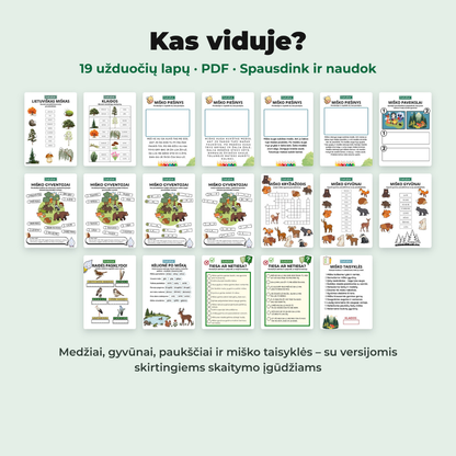 Miško užduotys 6-9 metų vaikams (PDF)