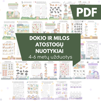 PDF Dokio ir Milos atostogų nuotykiai (4-6 metų)