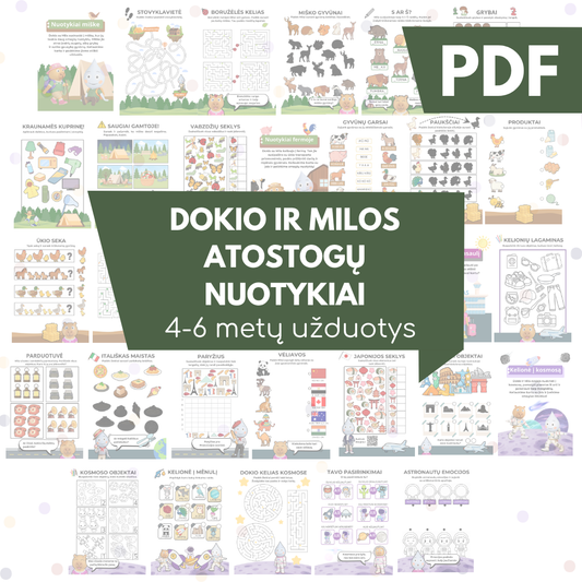 PDF Dokio ir Milos atostogų nuotykiai (4-6 metų)