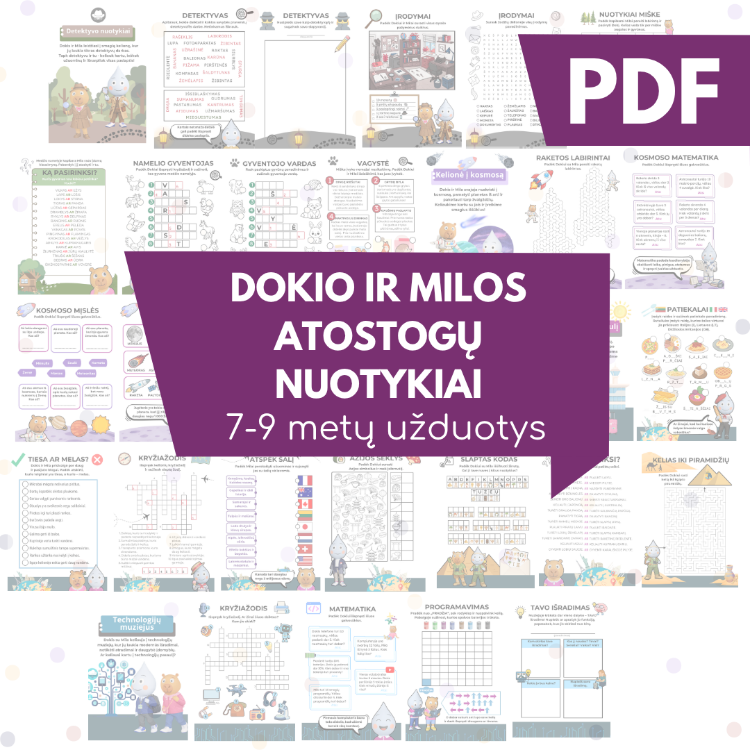 PDF Dokio ir Milos atostogų nuotykiai (7-9 metų)