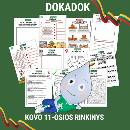 Kovo 11-osios užduočių rinkinys vaikams